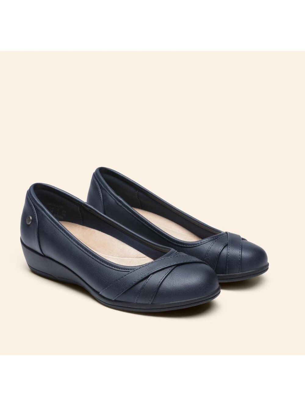 DREAM PAIRS Womens Navy Blue Comfortable Round Toe Lightweight Ballet Flat Shoes - Picture 5 of 6